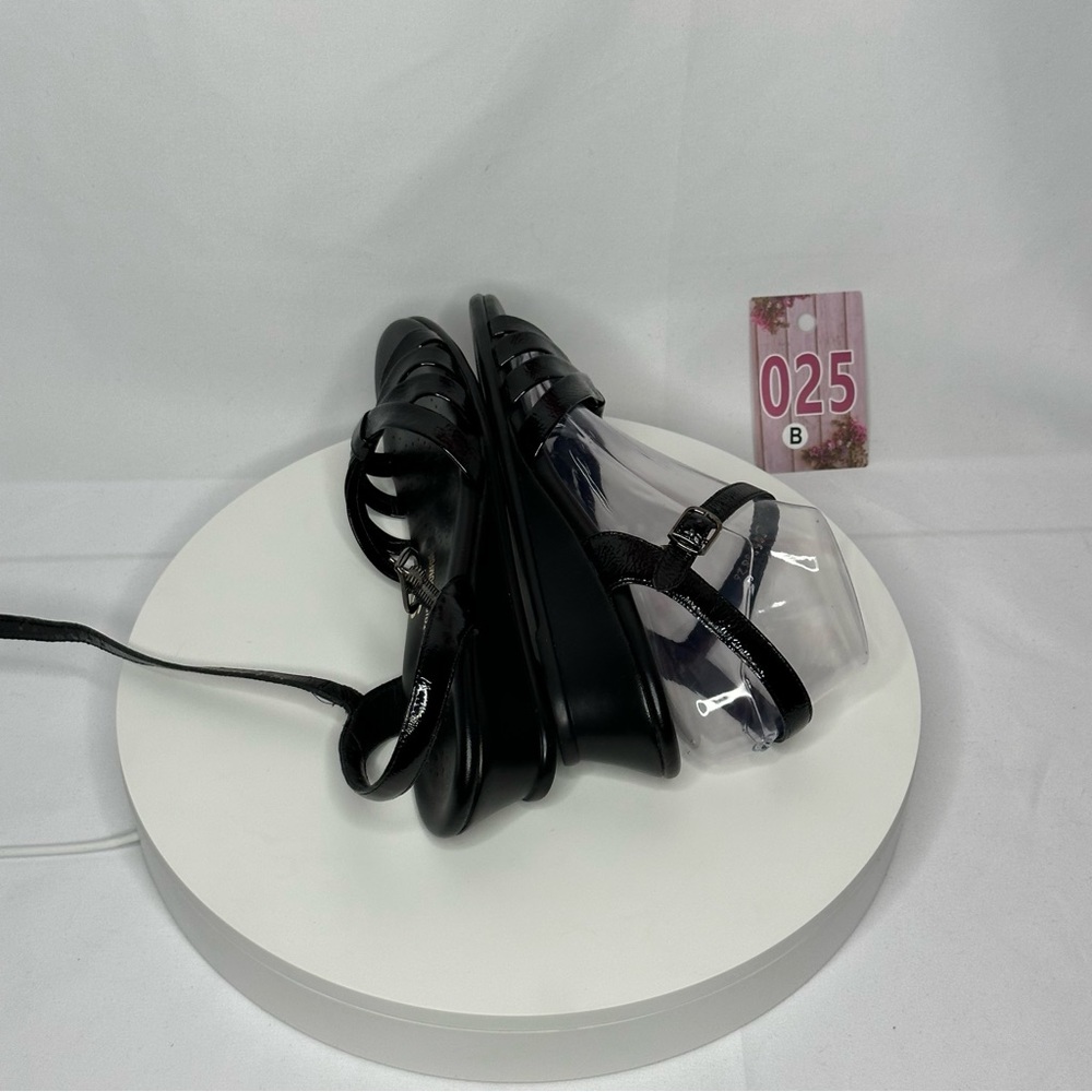 NW/OT SAS Tripad Comfort Strippy Black Patent Sandal Size 9.5 Slim - Picture 11 of 16